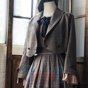 Elegant Detective Style Lolita Suit Sets Brown / Suit / S