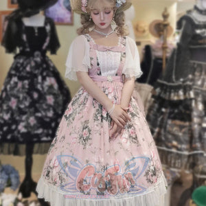 Rose of French Elegant Summer Lolita Short-sleeved Dress Pink / XS