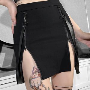 Sexy Package Hip High Waist Split Short Skirt
