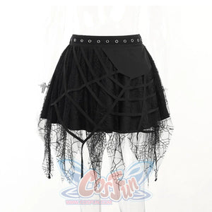 Summer Lace Spider Web Tassel Short Skirt