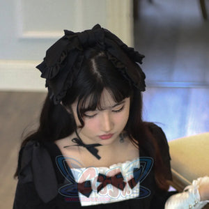 Lovely Elegant Lolita Large Size Slim Dress Black / One Size / Hairpin