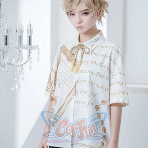 Summer Little Prince Loose Printed Lolita Short Sleeve Shirt