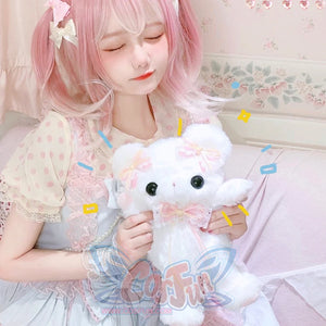 Lovely Lolita Bear Crossbody Bag White
