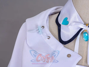 LoveLive! SuperStar!! Liella! Tang Keke cosplay jacket centers a blue heart pin on a double-breasted hood above a.