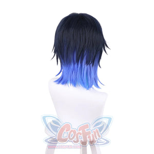 NIJISANJI Virtual YouTuber Yugo Asuma Cosplay Wig C01119 Navy and blue Costumes