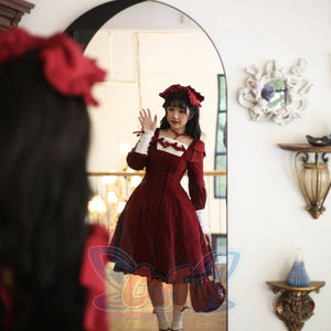 Lovely Elegant Lolita Large Size Slim Dress Red / S / Dress