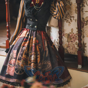 Gorgeous Gothic Lolita Drawstring Slim Skirt - cosfun