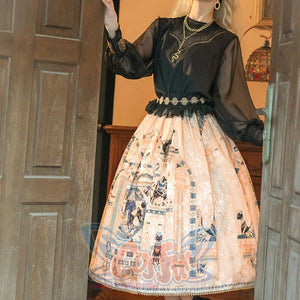 Egypt Style Simple Daily Lolita Printed Long Skirt