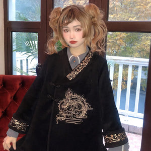 Chinese Style Spring Autumn Woolen Coat - cosfun