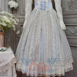 Spring Elegant Embroidered Lolita High Waist Skirt