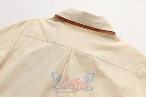 College Style Cute Cartoon Bear Tie Shirt