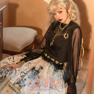 Egypt Style Embroidered Lolita Long Sleeve Shirt - cosfun