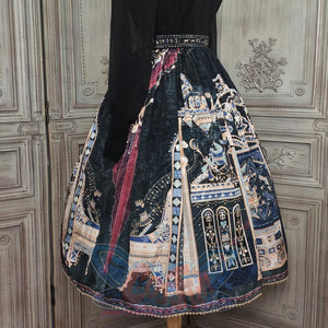 Egypt Style Simple Daily Lolita Printed Long Skirt