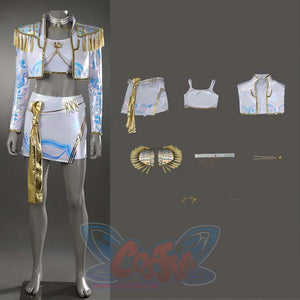 KPop Demon Hunters HUNTR/X Mira Cosplay Costume What It Sounds Like White Stage Outfit N09541 XXS Costumes