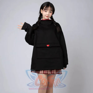 Original Oversized Black Bat Hooded Sweatshirt N00716 Sweatshirt