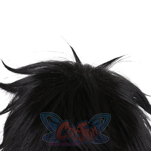 Naofumi Iwatani cosplay wig balances a compact black spiky shape in a clean styled view.