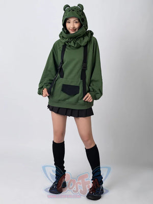 【READY TO SHIP + FREE SHIPPING】COSFUN Original Animal Tales: The Frog Prince Green Pullover Full Zip Hoodie IF0001