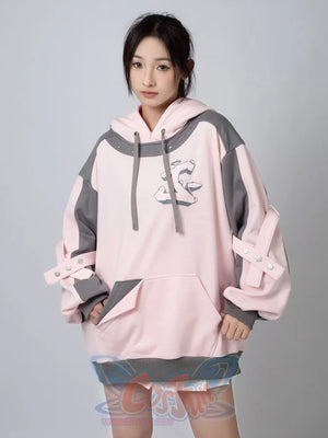 Cosfun Original Dreamy Melody Pink Cosplay Full Zip Hoodie A00007 Sweatshirt