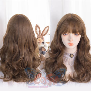 New Style Medium-length Wavy Curly Wig with Bangs