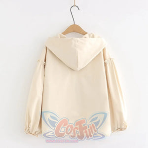 Soft Girl Sweet Bowknot Hooded Short Coat