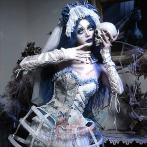 Lace and Ashes Gothic Ribcage Lace Bone Corset Dress Autumn