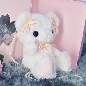 Lovely Lolita Bear Crossbody Bag White