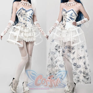 Lace and Ashes Gothic Ribcage Lace Bone Corset Dress Autumn