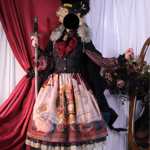 Gorgeous Gothic Lolita Drawstring Slim Skirt - cosfun