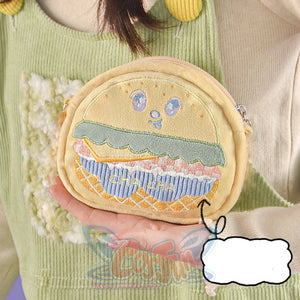 Cartoon Hamburger Mini Cute Coin Purse Yellow (no pearl chain)