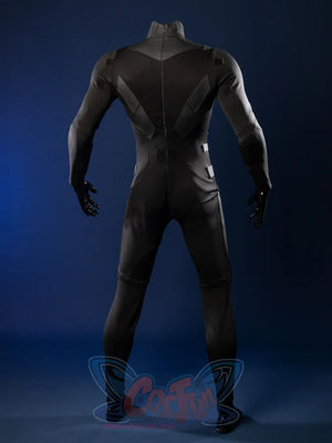 Nightwing cosplay costume - Back detail with wingding symbol and black fabric
