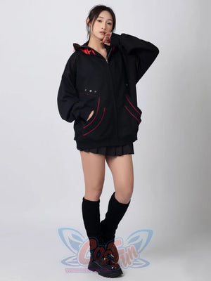 Cosfun Original Black Red Cosplay Hoodie Jacket A00005 Sweatshirt