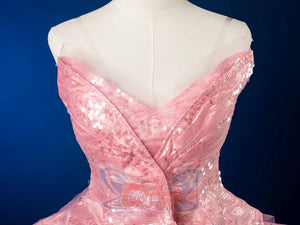 Formal Dress Cosplay Costume Dreamy Pink Strapless Ball Gown FY0144 Costumes