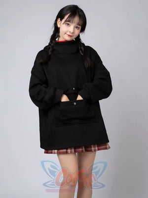 Original Oversized Black Bat Hooded Sweatshirt N00716 Sweatshirt