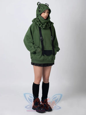 【READY TO SHIP + FREE SHIPPING】COSFUN Original Animal Tales: The Frog Prince Green Pullover Full Zip Hoodie IF0001
