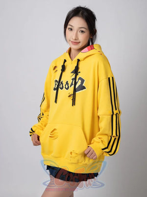 Cosfun Original Cute Electric Critter Yellow Grunge Cosplay Full Zip Hoodie A00006 Sweatshirt