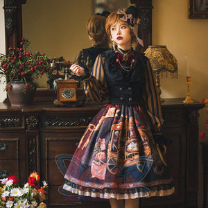 Gorgeous Gothic Lolita Drawstring Slim Skirt - cosfun