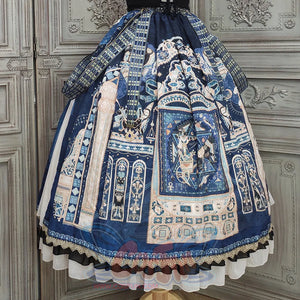 Egypt Style Gorgeous Side Opening Lolita Printed Skirt - cosfun