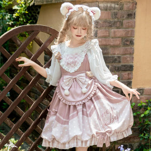 Lovely Dot Princess Lolita Bud Jumper Skirt - cosfun