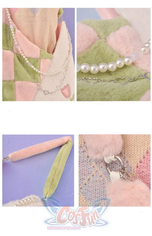 Plush Pink Spliced Large-Capacity Bag S22417