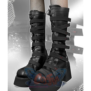 Broken Made Old Bound Cross Mid Boots S22989 Black / 34 Shoes