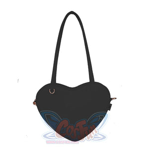 Lovely Large Size Heart-shaped Shoulder Bag S22932 Black