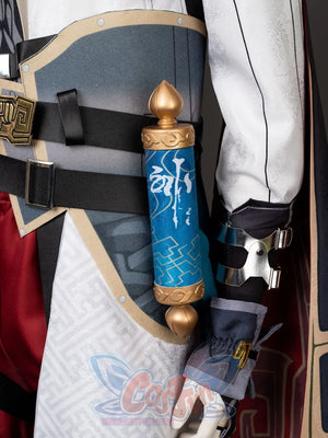Honkai: Star Rail Jing Yuan cosplay scroll accessory sets blue-wrapped gold finials.