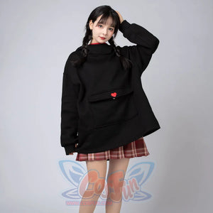 Original Oversized Black Bat Hooded Sweatshirt N00716 Sweatshirt
