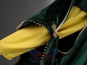 Alicent Hightower cosplay costume shapes a refined medieval queen look with teal court styling and robe lines.