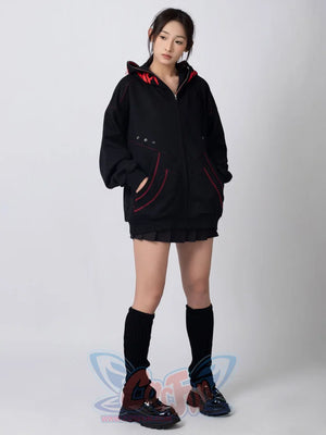 Cosfun Original Black Red Cosplay Hoodie Jacket A00005 Sweatshirt