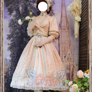 Spring Elegant Embroidered Lolita High Waist Skirt