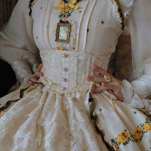 Elegant and Classic Lolita Lace Corset Apricot / S