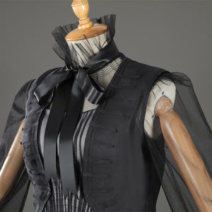 Addams black evening dress upper view