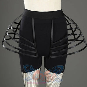 Addams black evening dress petticoat cage skirt