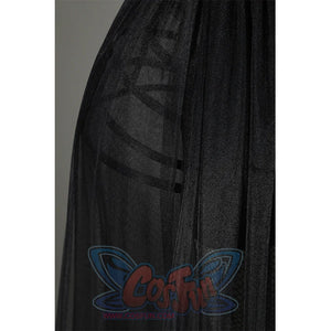 Addams black evening dress tulle mesh fabric texture close-up detail